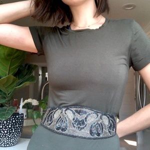 Beaded Wide Belt - Medium